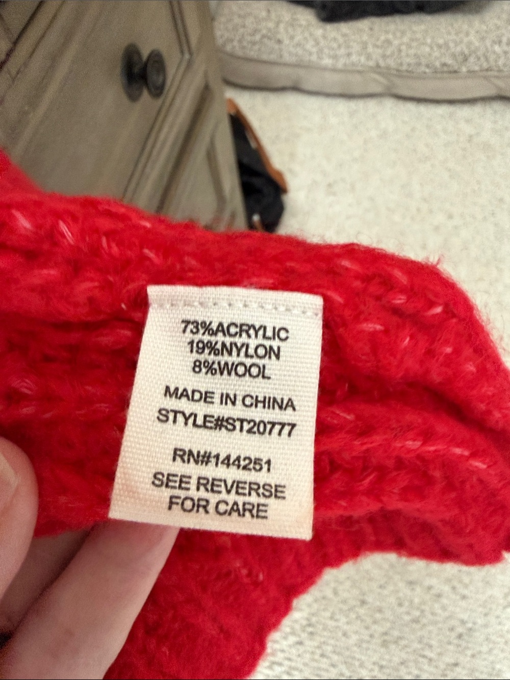 Bright Red Ribbed V-Neck Button Cardigan - Picture 4 of 5